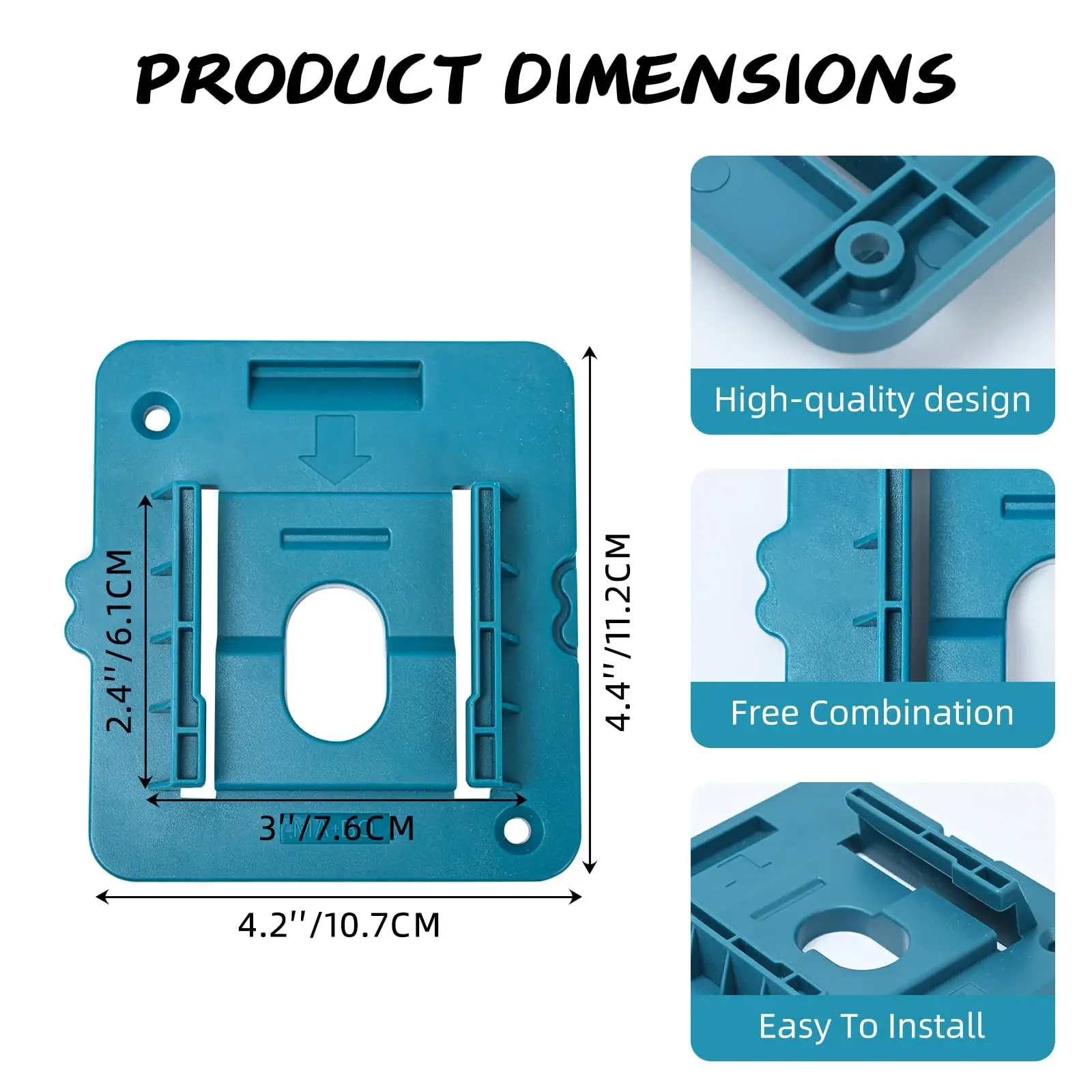 5 Pack Battery Holder Storage Rack Fit For Makita/Bosch 14.4V 18V Li-ion Battery Dock Mount Battery Base Wall Mount