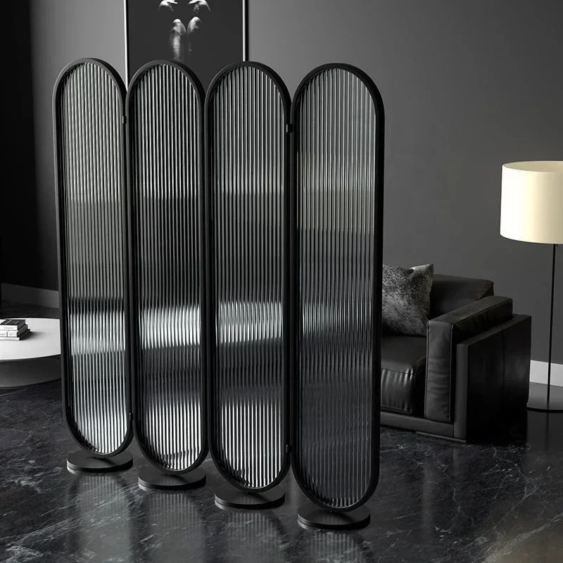 Movable Changhong Glass Folding Living Room Stainless Steel Metal Screen Room Divider New