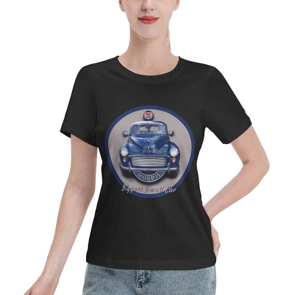 High Quality Vintage Morris Minor Motor Car Design Women's T-shirt Preppy Non Shrink Tshirt