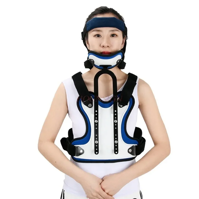 Adjustable head, neck and thoracic fixation brace neck retractor bracket Neck protector torticollis forward leaning chest fixed