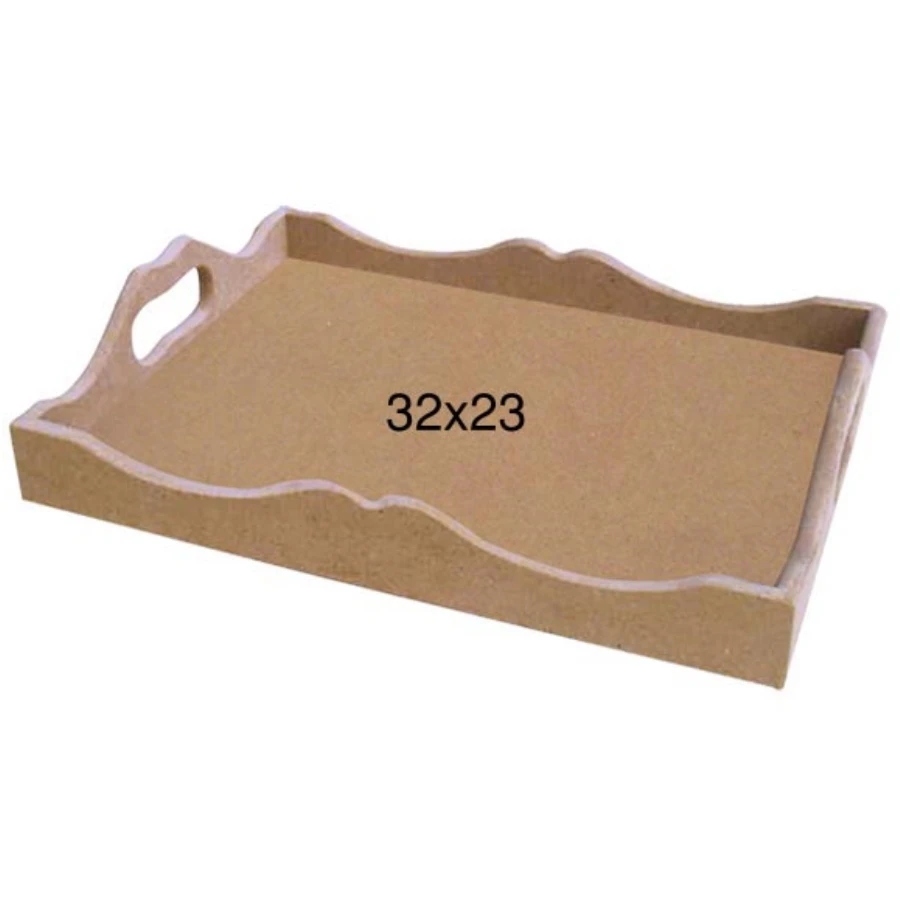 T714 Coffee Tray, Dyeable Raw Wood Mdf Tray