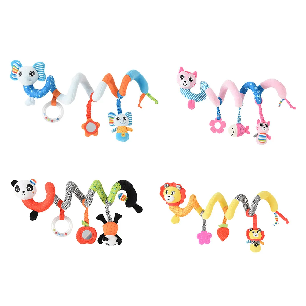ของเล่นเขย่ามือแบบพันรอบเปลเด็ก ติดตั้งกับรถเข็นเด็กหรือเบาะนั่งในรถยนต์ สำหรับเด็กวัยหัดเดิน ช่วยเสริมพัฒนาการ ลายแมว