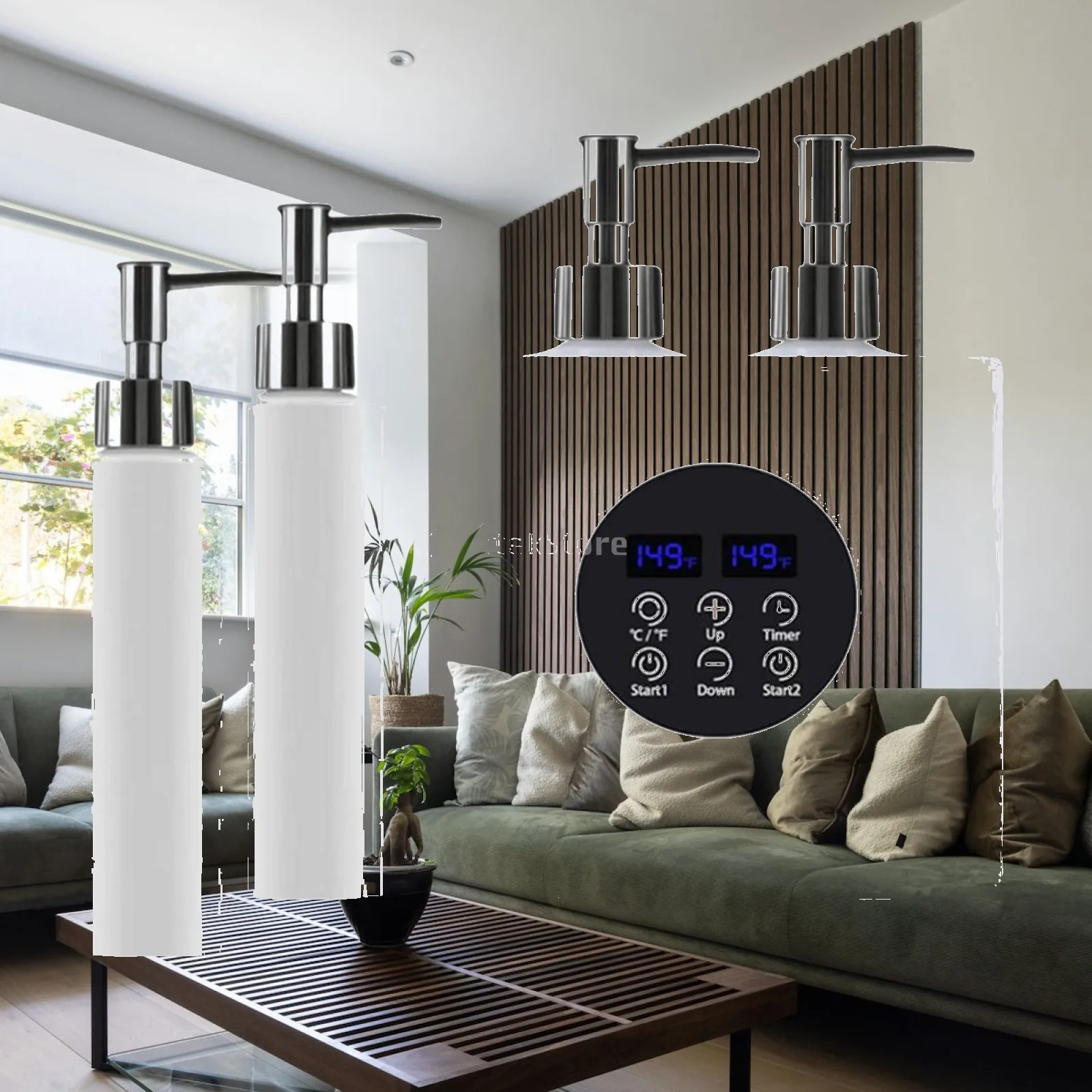 Dual Bottle Massage Oil Heater Adjustable Timer Portable Electric Lotion Warmer with LED for Salon Spa Massage Accessories