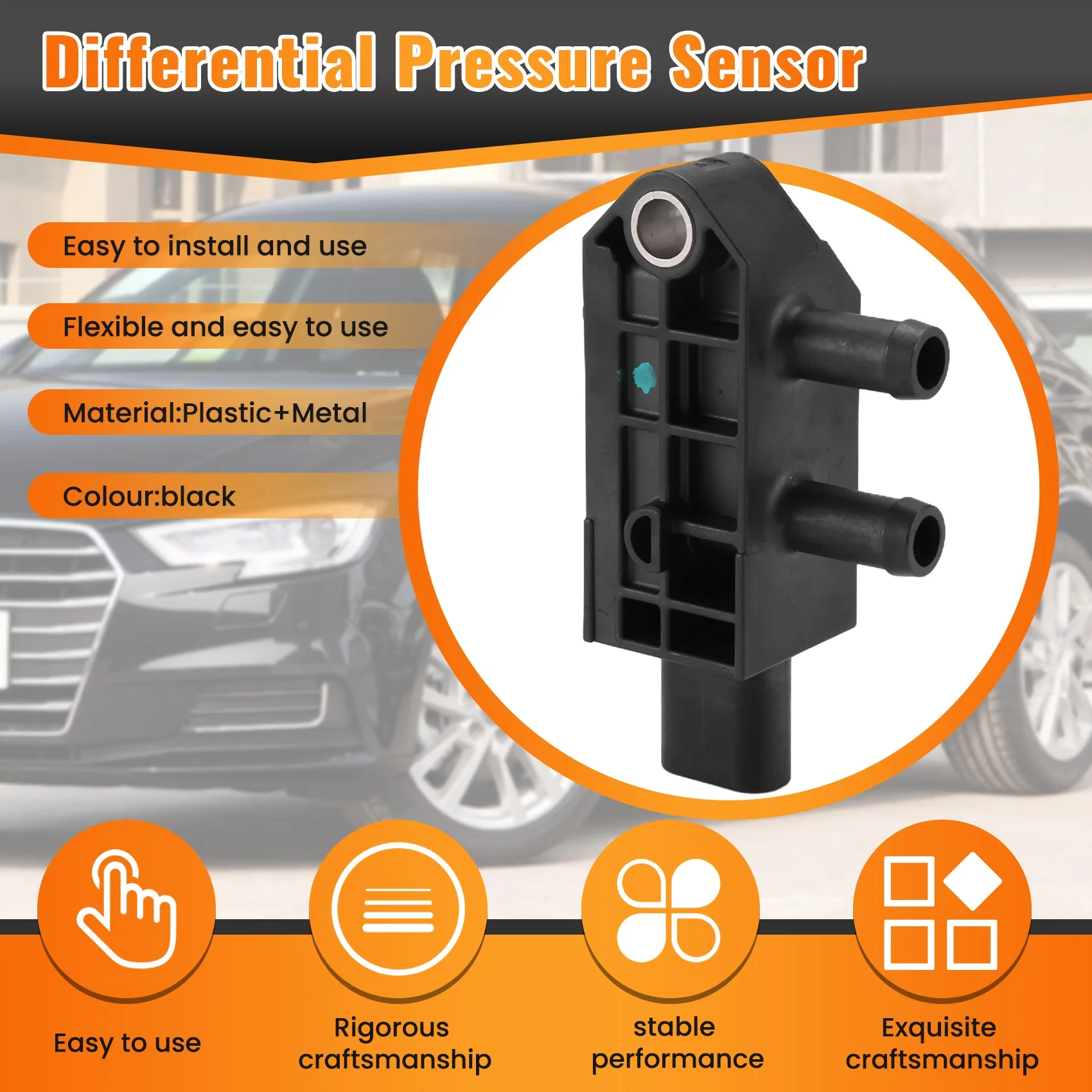 

Differential Pressure Sensor For A3 A4 B9 A6 C8 A7 Q2 Q3 Q5 Skoda OCTAVIA POLO 058906051J 058906051F