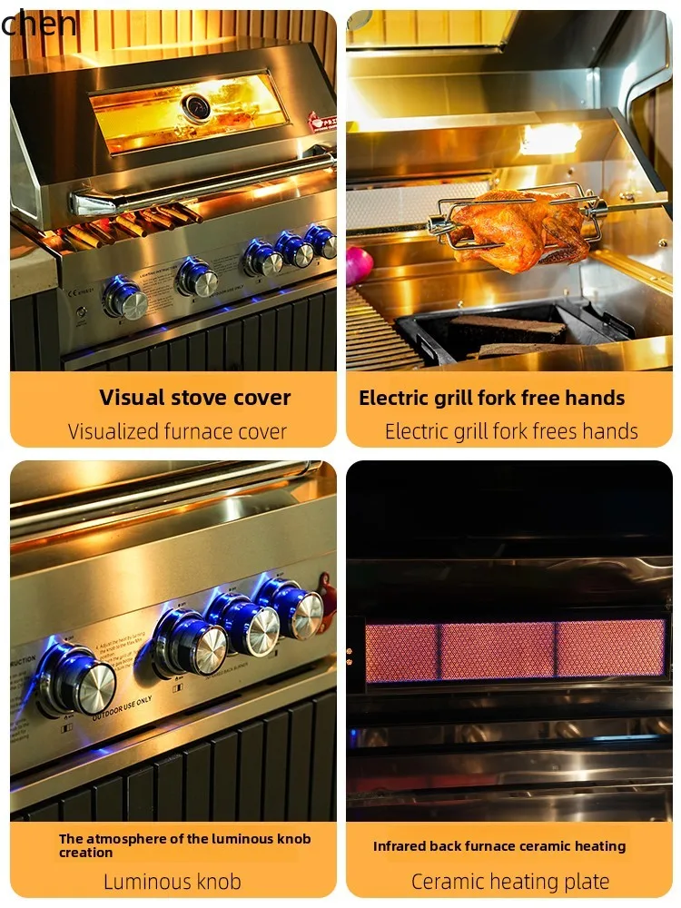 Griglia per barbecue incorporata da giardino HXL Cucina per barbecue all'aperto per uso domestico