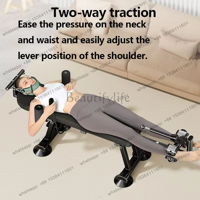 LSIntelligent Electric Stretching Traction Bed,  Lumbar Spine Stretching Rehabilitation Chair, Inverted Machine