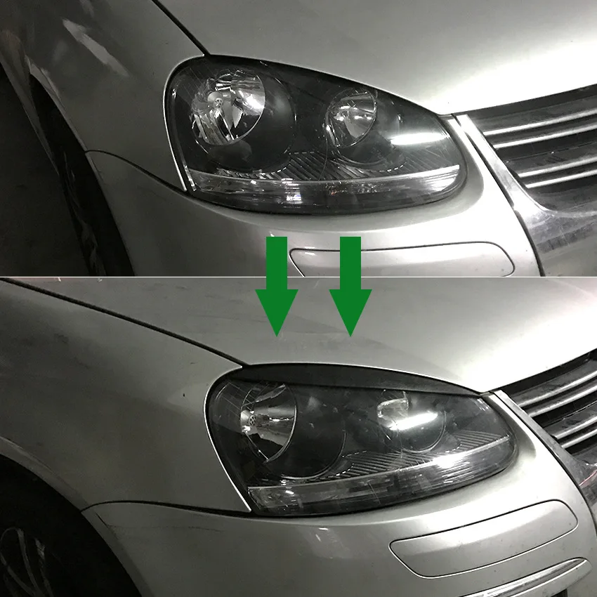 Gloss Black Headlights Modified Light Eyebrow Front Light Eeyebrow Trim Strip For VW Golf 5  2005 2006 2007