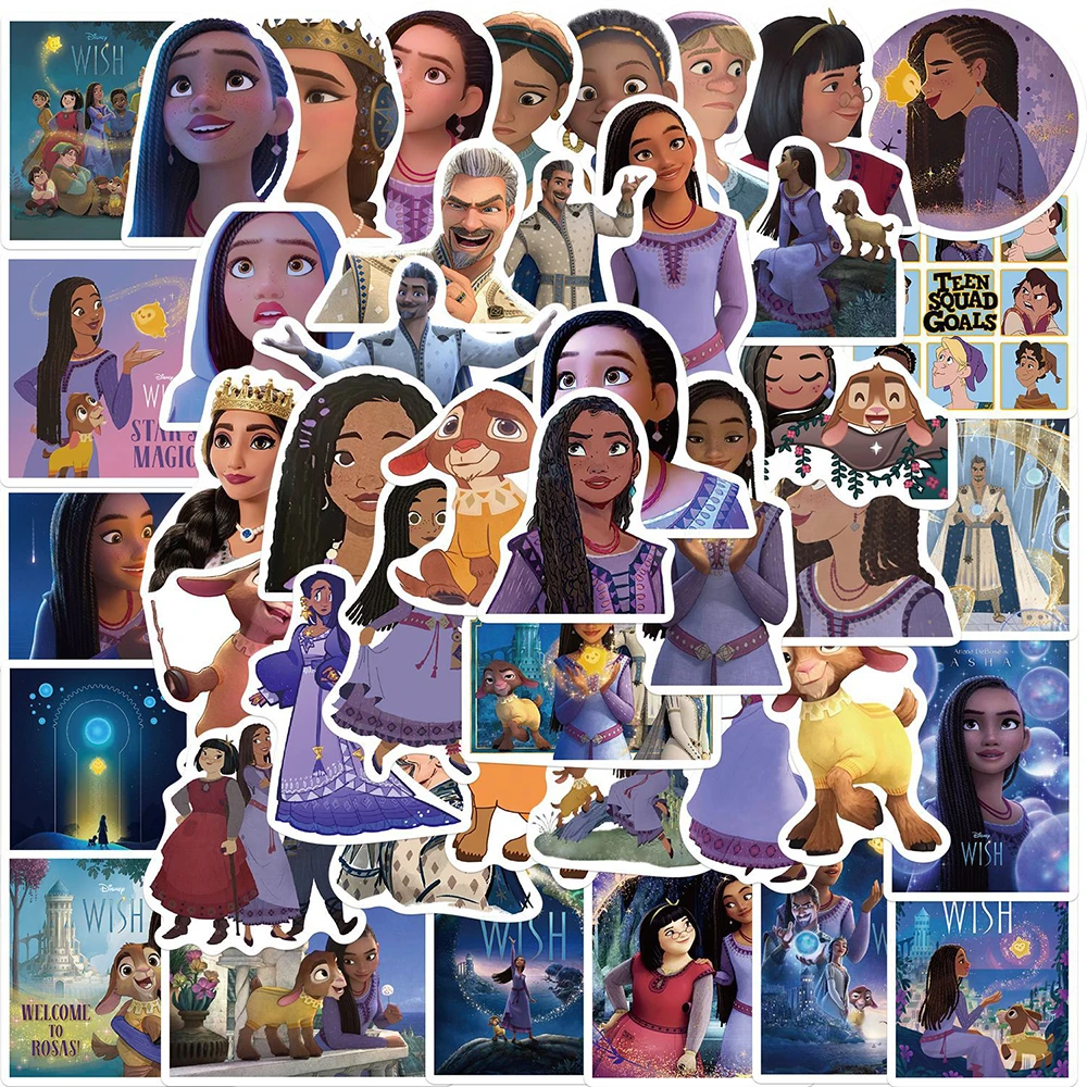 10/30/50pcs Disney Movie Wish Cartoon Stickers Laptop Scrapbook Phone Suitcase Fridge Guitar Decoration Sticker Decals Kids Toys