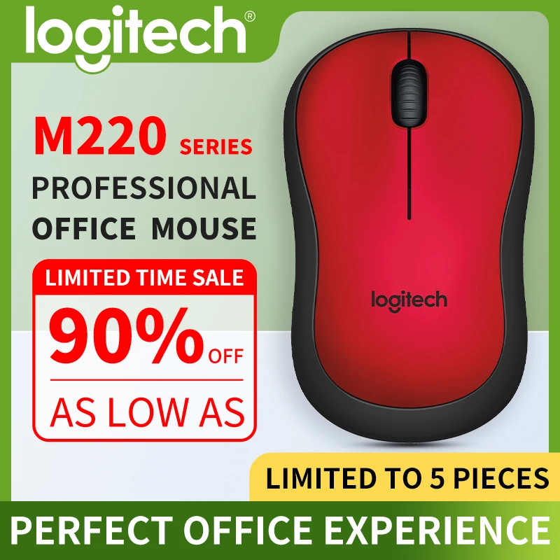 Logitech M220 Professional Office Mouse é compacto, silencioso, conveniente de transportar, confortável ao toque e projetado específicamente