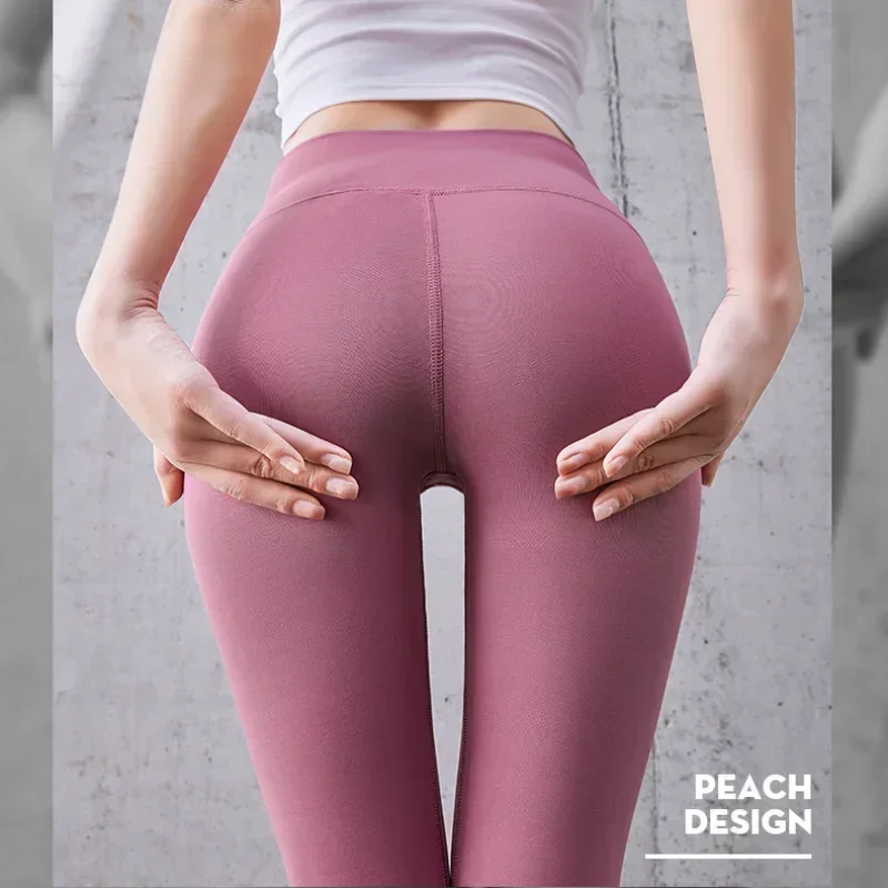 Ribbed Yoga Pants Elastic High Waist Gym Fitness Leggings Women Seamless Sport Running Pants Solid Tummy Control Training Tights