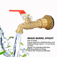 Quarter Turn Ball Valve 1/2 Inch Rustproof Rain Barrel Spigot 3/4inch NPT Female Threads  Wide Application for Bathtubs