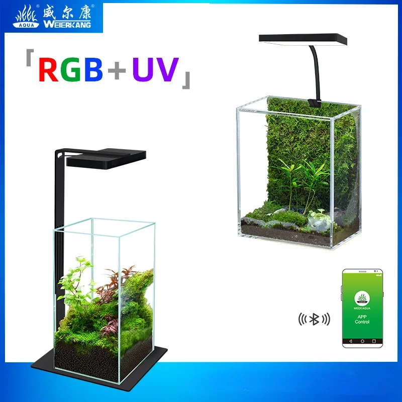 WEEK AQUA Mini 90pro Full Spectrum LED Ecology Microlandscape light USB Aquatic Plants Light with APP Bluetooth Controller