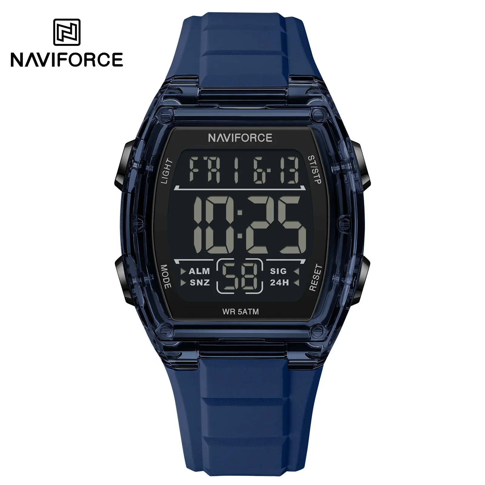 NAVIFORCE New Fashion Electronic Watches for Man Outdoor Sports Calendar Waterproof Silicone Strap Casual Men LED Digital Watch