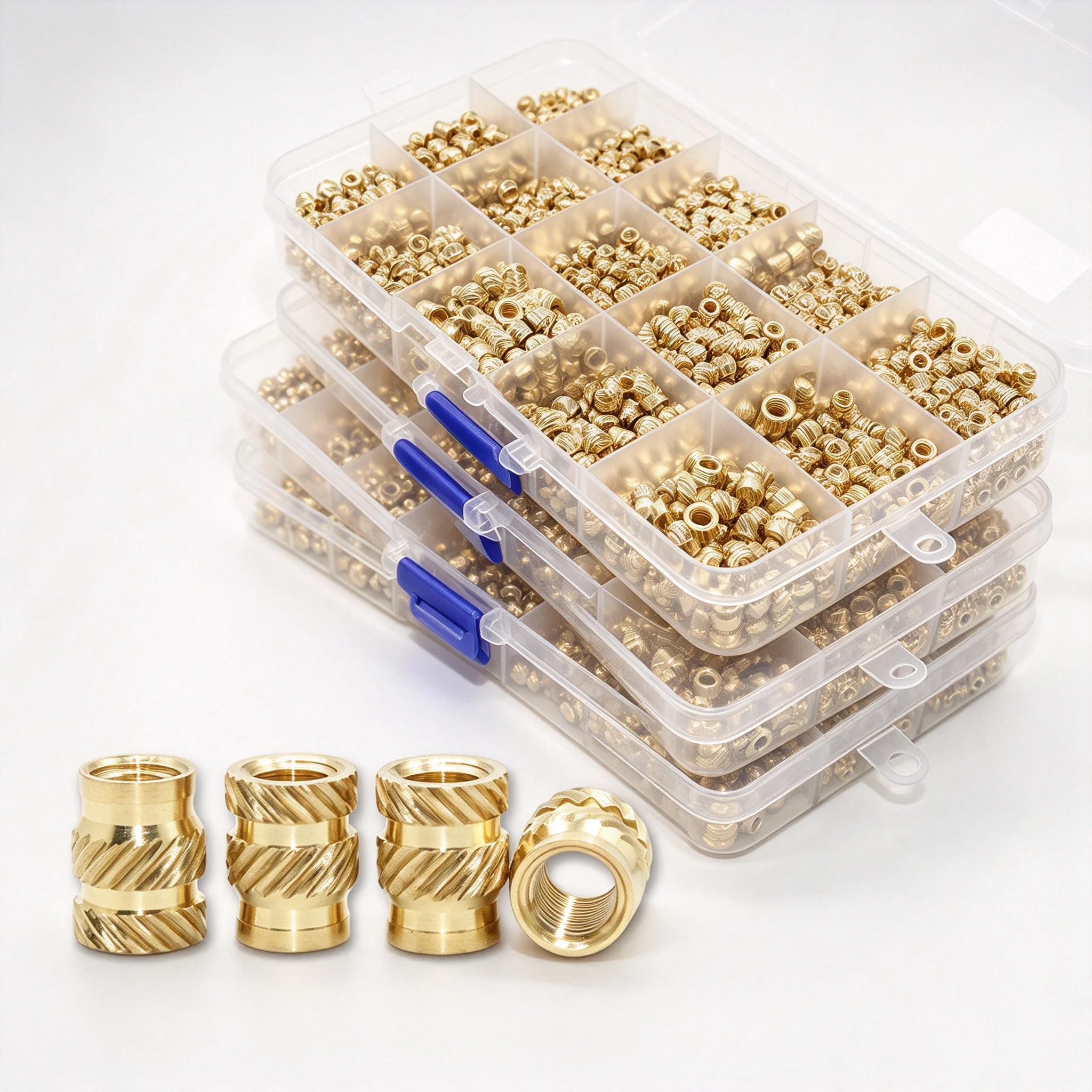 Heat Threaded Insert Kit for 3D Printer Metric Brass Knurled Nut Insert Press Into Plastic Parts Size of M2 M3 M4 M5 (1030/200Pc