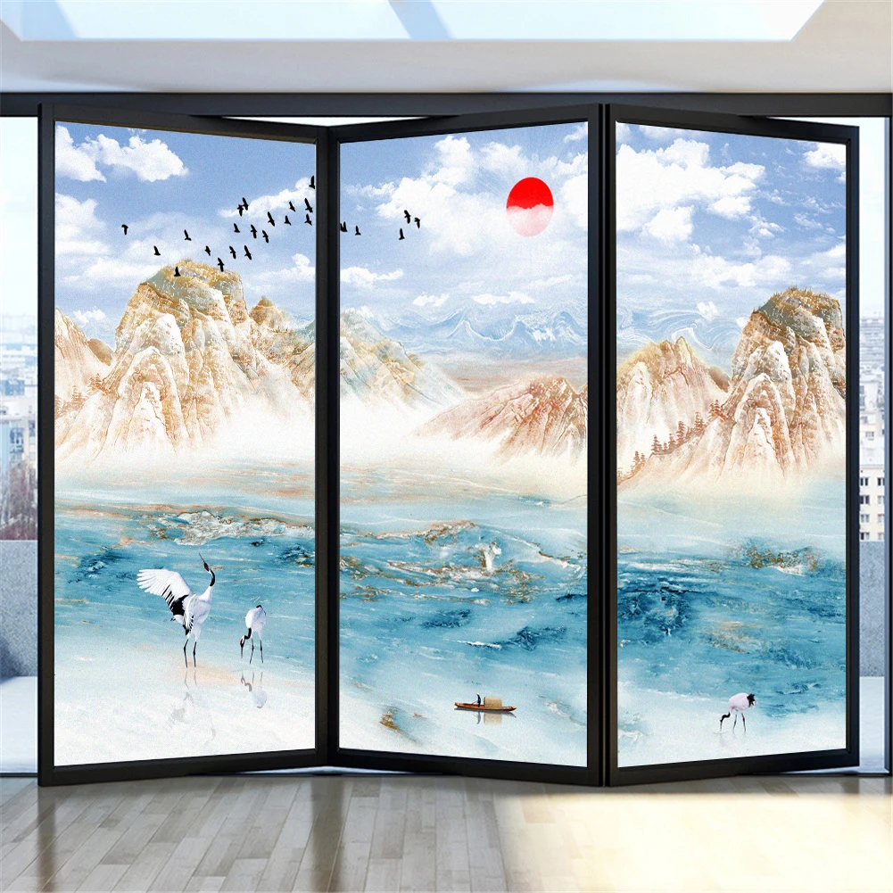 

Static Cling Privacy Window Film Painting Decorative Window Stickers Frosted Window Films Customized Size Window Coverings
