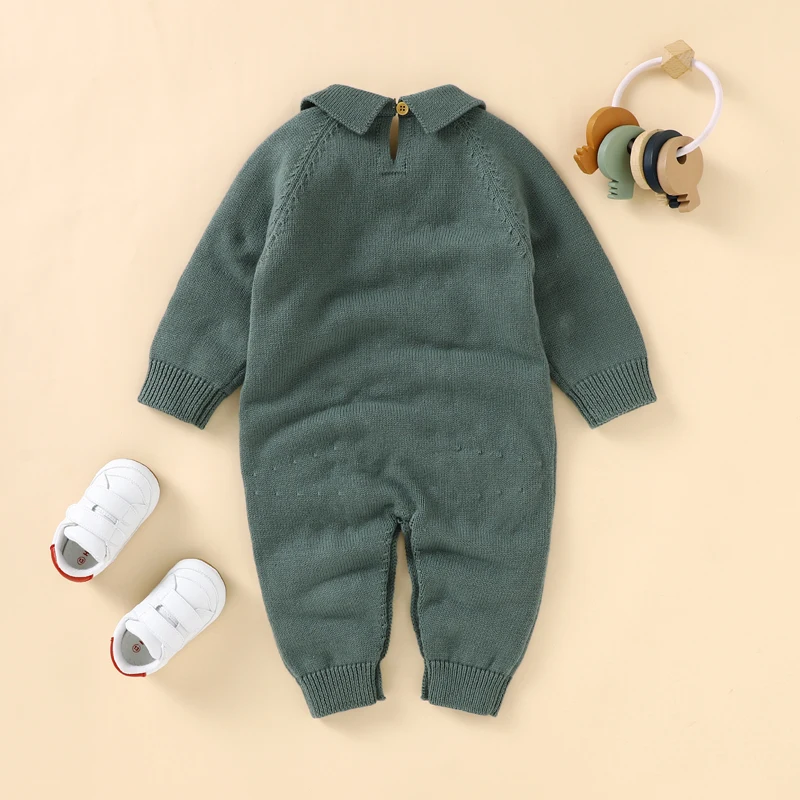 Baby Rompers Cotton Knitted Newborn Girls Boys Jumpsuit Outfits Long Sleeve Autumn Onesie Infant Toddler Clothing Solid Playsuit