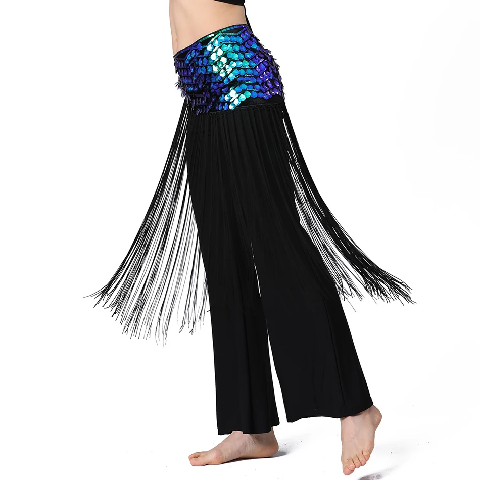 Wavy Long Tassel Hip Scarf Waist Chain For Belly Dance Waist Decoration Dynamic Adult Women Performance Practice Accessories