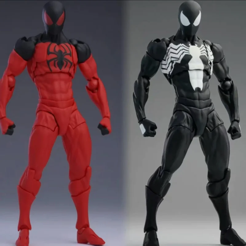 

16cm MESS TOYS action figure black neighbor symbiote spider-man black venom battle suit movable joint model collection toy gift