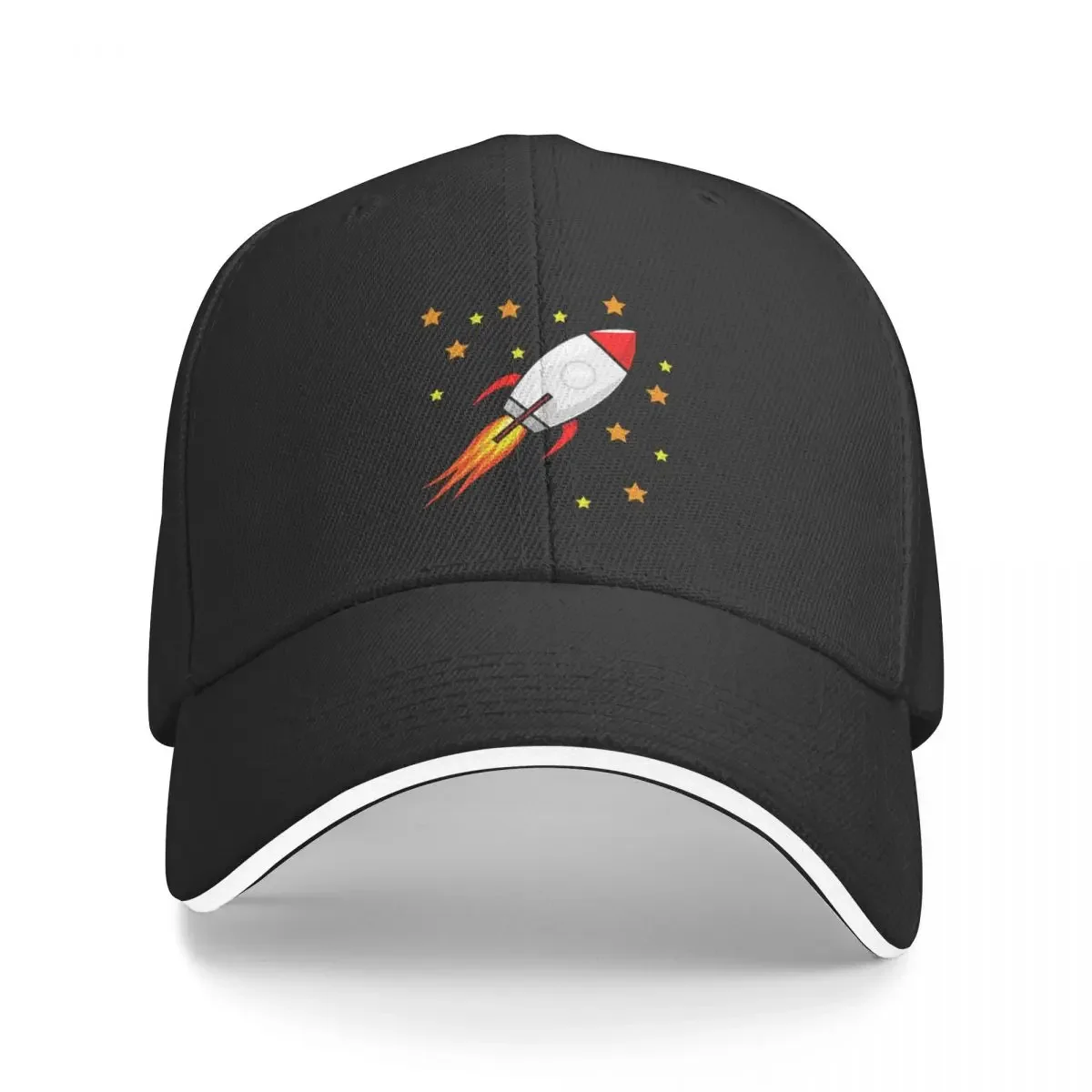 

Cute Rocket Ship in Space Baseball Cap derby hat Hat Man Luxury Fashion Beach fishing hat Mens Caps Women's