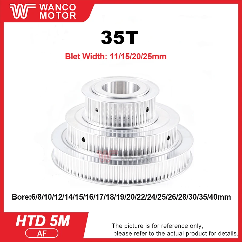 HTD 5M 35 Teeth AF Type Timing Pulley Synchronous Wheel for Belt Width 10/15/20/25mm Bore 6mm-40mm Pitch 5mm - 5M Series
