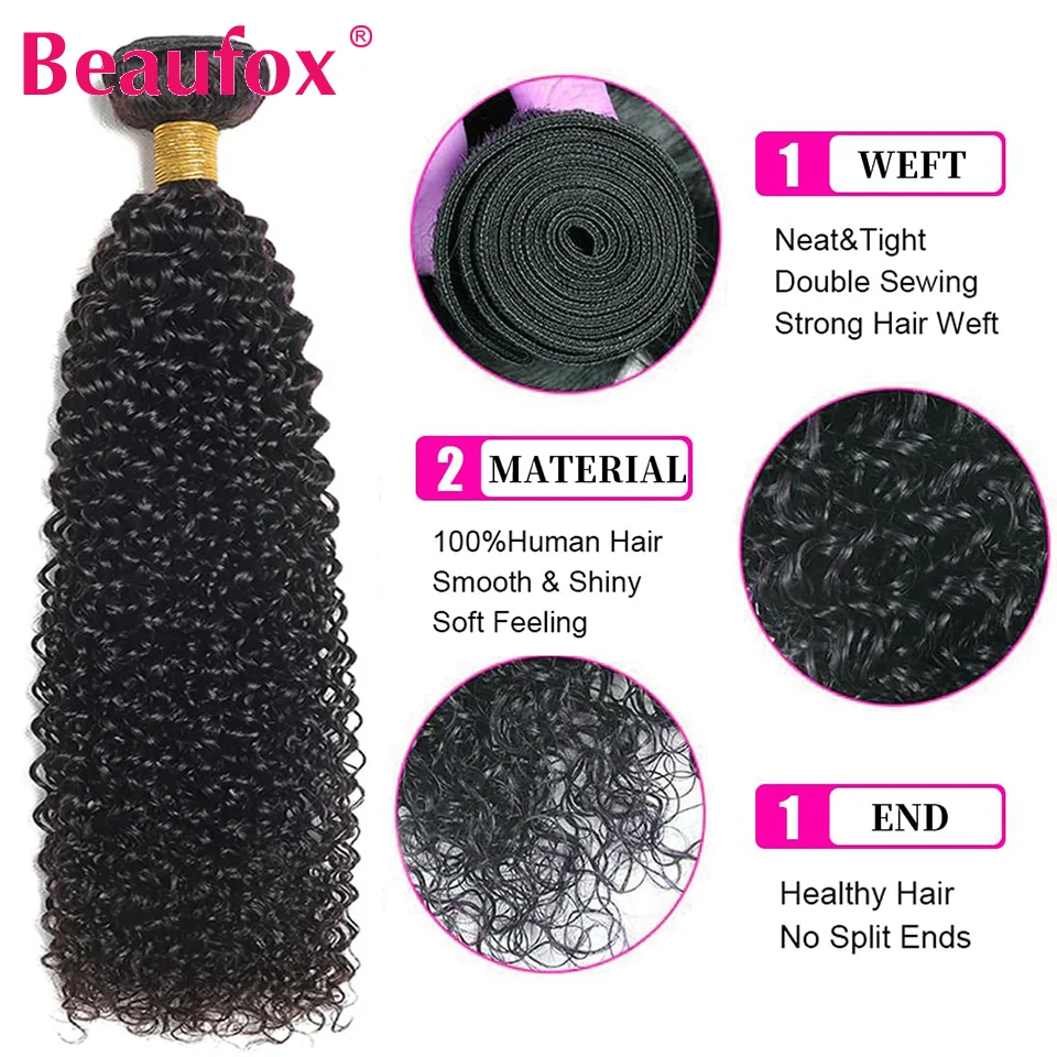 Beaufox Water Wave Bundles Brazilian Water Wave Human Hair Bundles 100% Unprocessed Human Hair 1/3/4 Bundles Double Weft