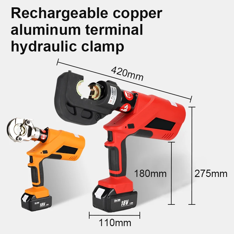 EZ-300/400 Electric Terminal Crimping Pliers DC18/120N 4AH Lithium Battery Copper and Aluminum Terminals Cable Crimping Pliers