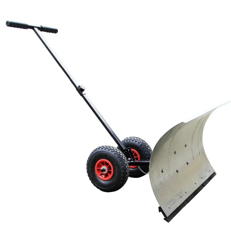 

Manual snow shovel with wheels