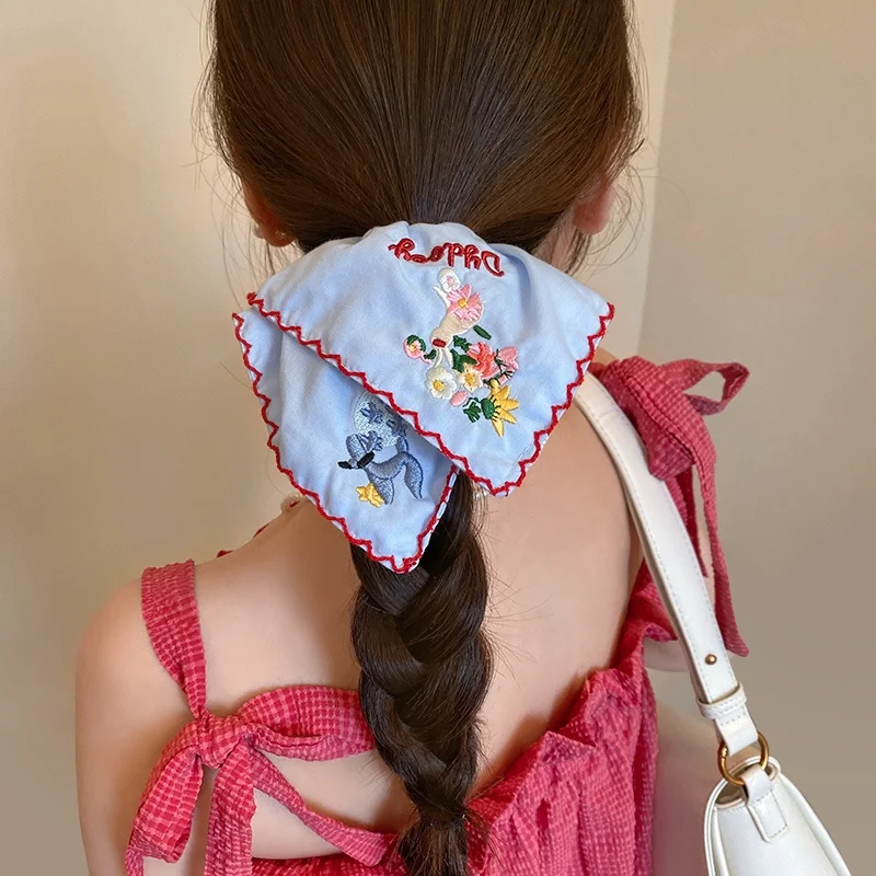 lenco-quadrado-azul-com-flores-bordadas-elastico-grande-floral-vintage-faixas-de-cabelo-da-moda-acessorios-de-cabelo-em-te