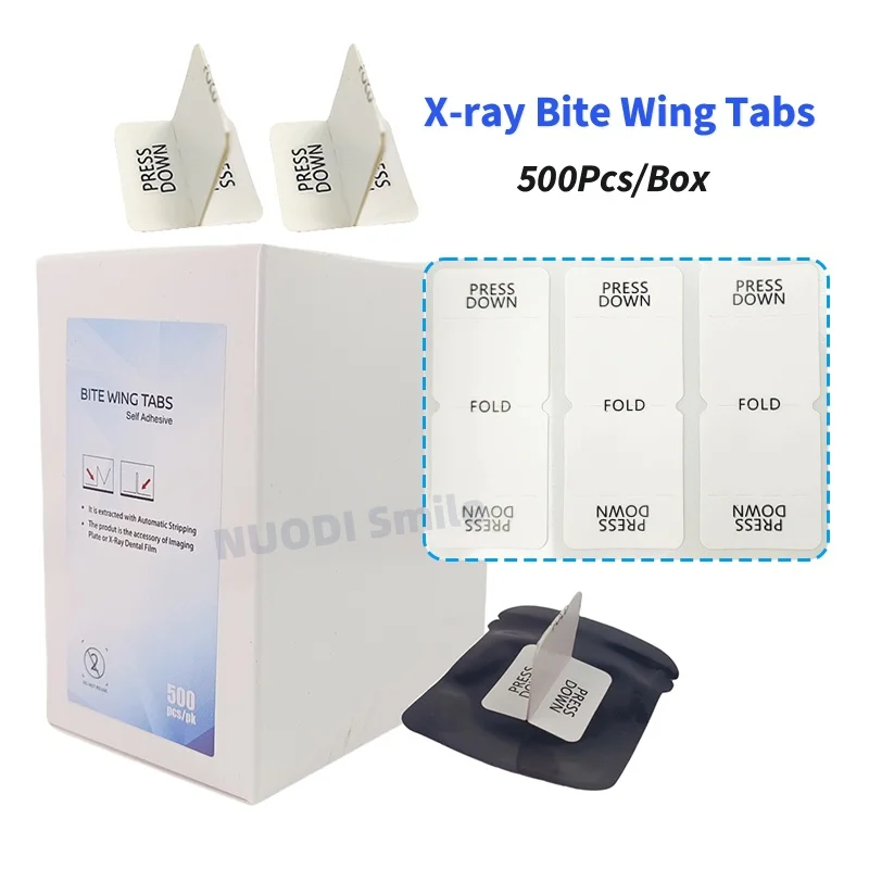 

500Pcs Dental Disposable Self Adhesive Bite Wing Tabs for Dental X-Ray Film Phosphor Plate Imaging Board Convenient Dentist Tool