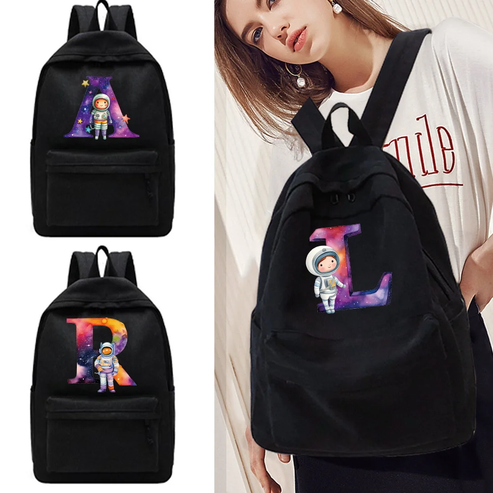 

Backpacks Shoulders School Bag Women Casual Backpack Astronaut Letter Pattern Designer Laptop Backpack Unisex Sport Bags Canvas