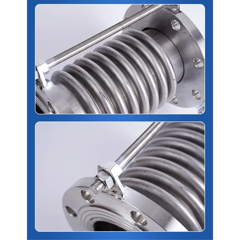 Stainless steel compensator bellows 304 expansion joint steam pipe tie rod flanged DN25 50 100 expansion joint