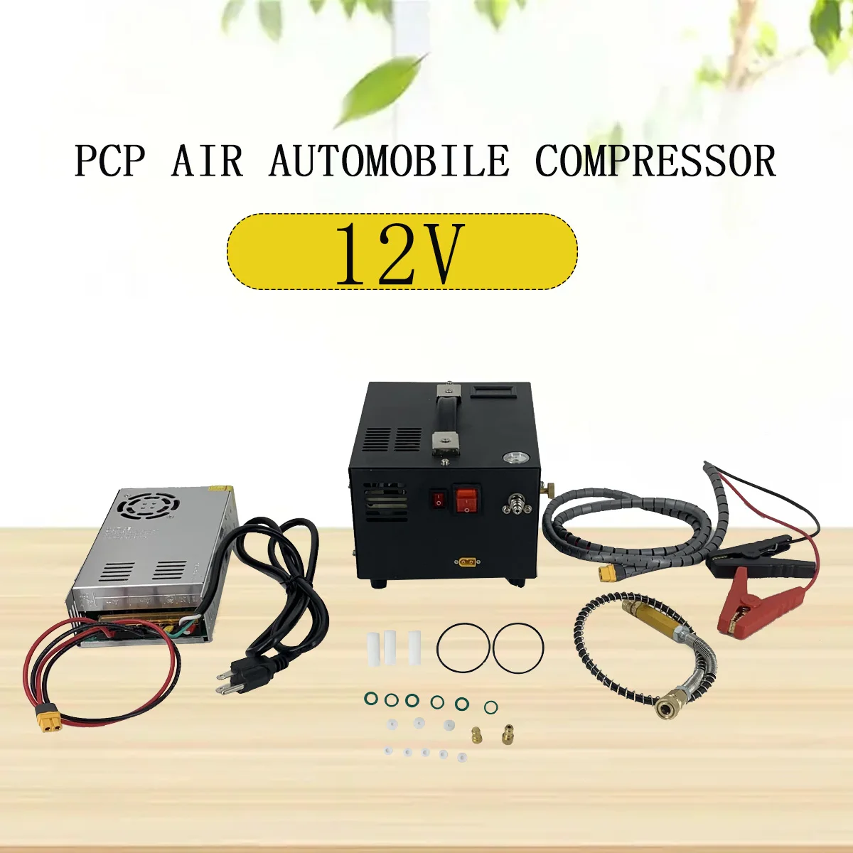 4500PSI 30Mpa PCP ضاغط الهواء المحمولة AC110V / DC12V مضخة ضغط مضخة سيارة مع محول نافخة الغوص الإطارات