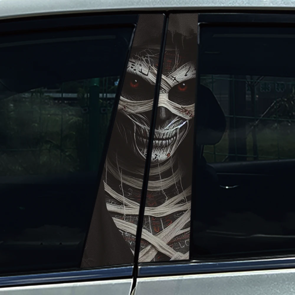 Autocollant de poteau de porte de voiture réglable Dark Nun, modification de voiture bricolage, style
