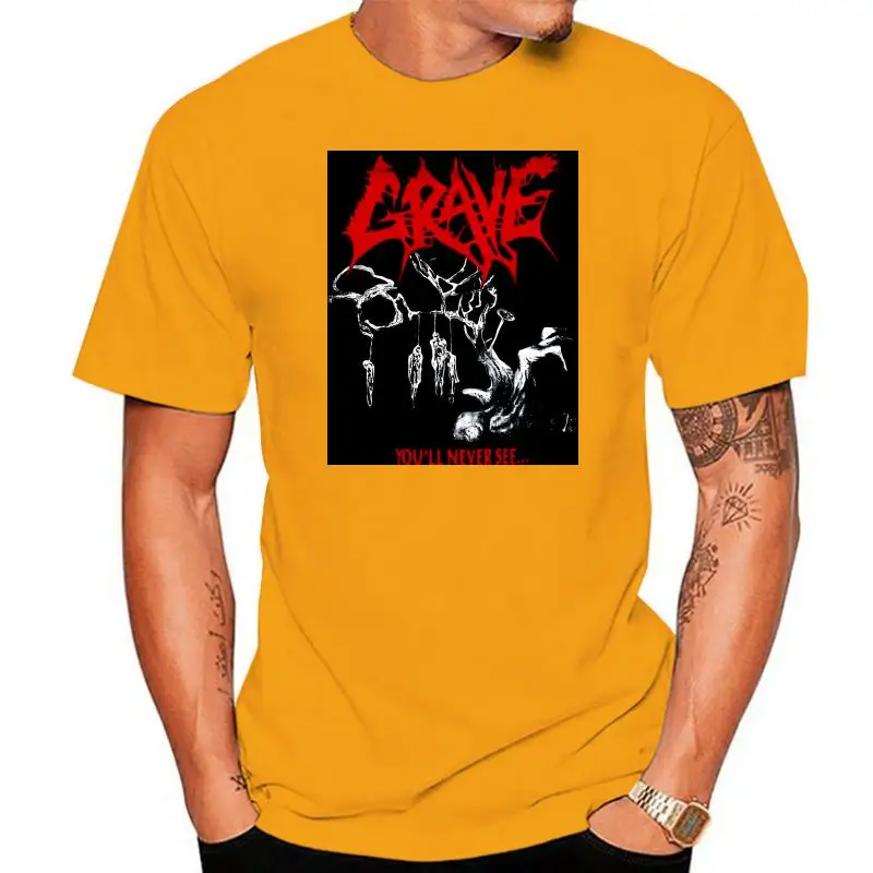 GRAVE YOU'LL NEVER SEE... BLACK T SHIRT DEATH METAL ENTOMBED MORGOTH DISMEMBER Hot New 2022 Summer Fashion T-Shirts TOP TEE