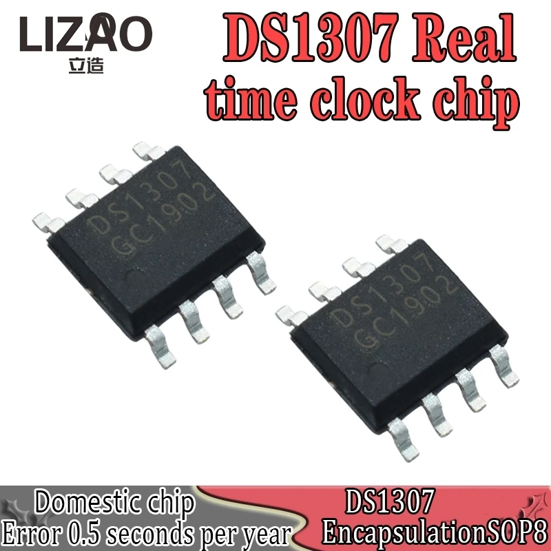 LIZAO 10PCS DS1307 DS1307Z SOP-8 RTC Serial 512K I2C Real-Time Clock IC High Quality Chinese Chip Electronic Component