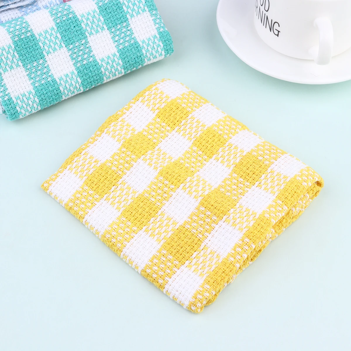 

8pcs Plaid Cotton Cleaning Cloths Dish Towels Water Absorbent Durable Kitchen Towel For Home Restaurant Glass niture Towel