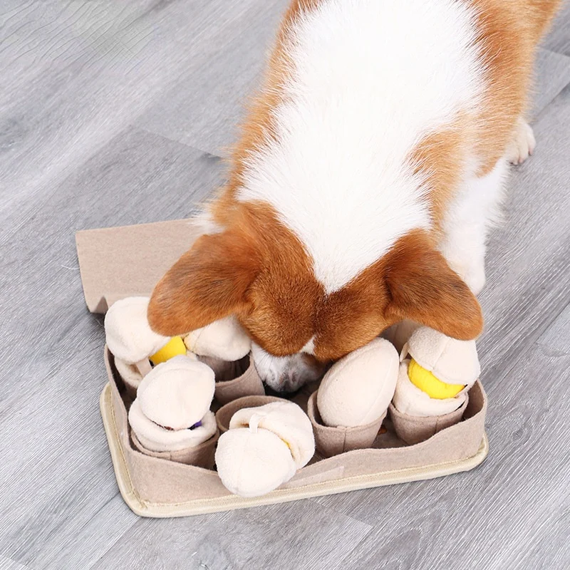 Blind egg box sniffing dog toys hide food, leak food, prevent disassembly, consume physical strength,  puppy teething toys