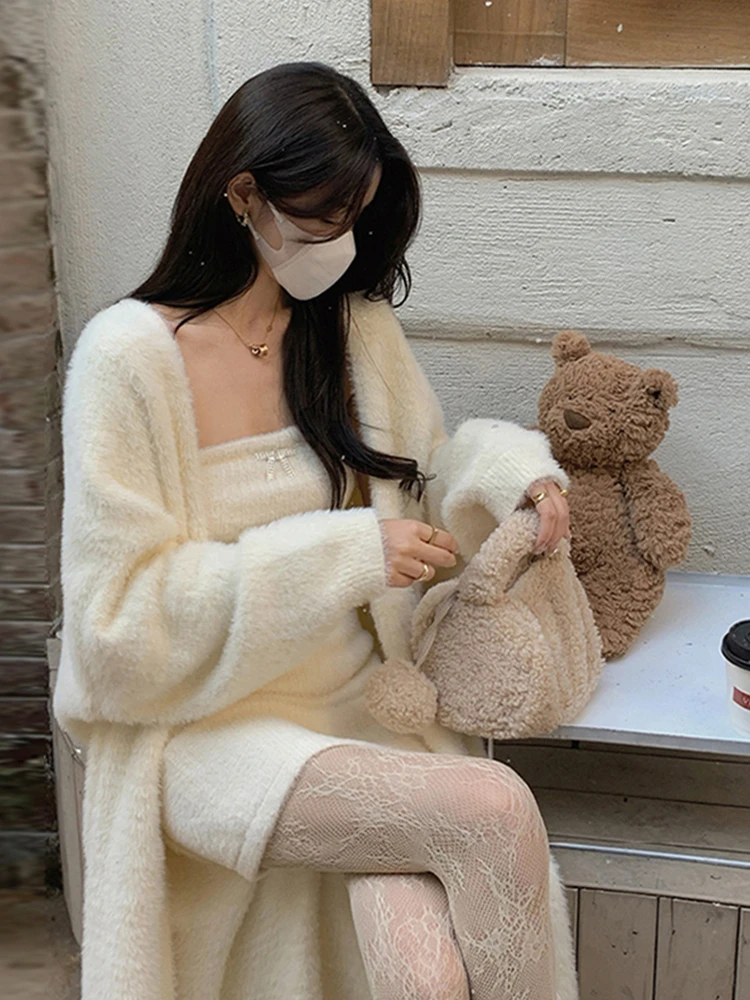 Ladies Long Open Cardigan Sweater Soft Cozy Spring Autumn New Style 2023 Elegant Lazy Fashion Knitted Top Mid-Length
