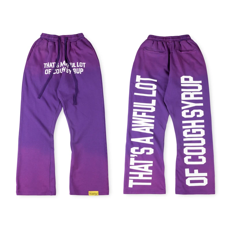 

Classic That's A Awful Lot of Cough Syrup Casual Pants American Streetwear Fashion Letter Print Comfort Cotton Sweatpants
