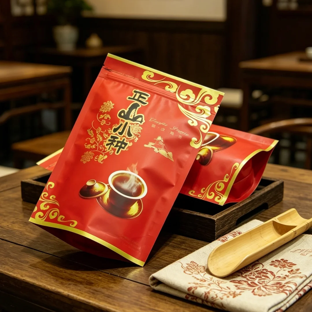 250g Lapsang Souchong Tea Zipper Bags Jin Jun Mei Da Hong Pao Tea Sealing Bag Chinese Wuyi Zhengshan Xiaozhong Tea Packing Bag