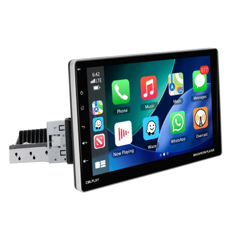 Podofo 9'' Abnehmbarer Bildschirm Android 1-DIN Autoradio Carplay Bluetooth EQ FM-Radio Mirror Link Auto-Multimedia-Player mit TF/USB-Unterstützung und Rückfahrkamera