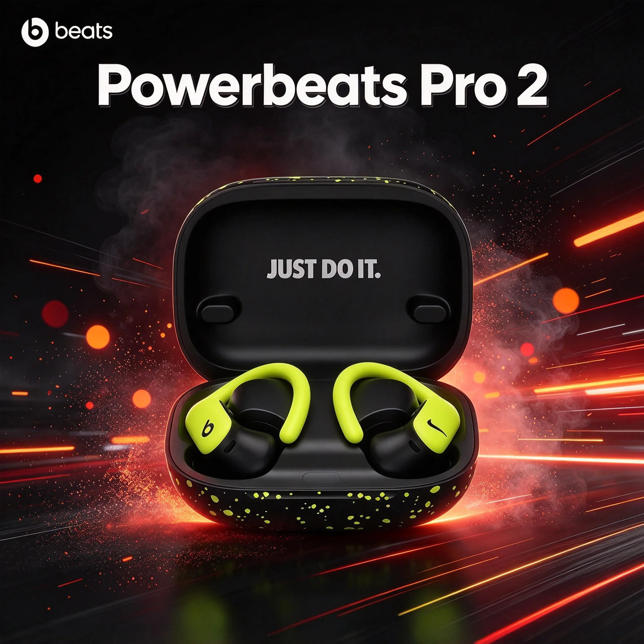 Beats Powerbeats Pro 2 Earhooks Earbuds, Sweat Resistant, Multi Size Silicone Tips Fitness Sports Earphones