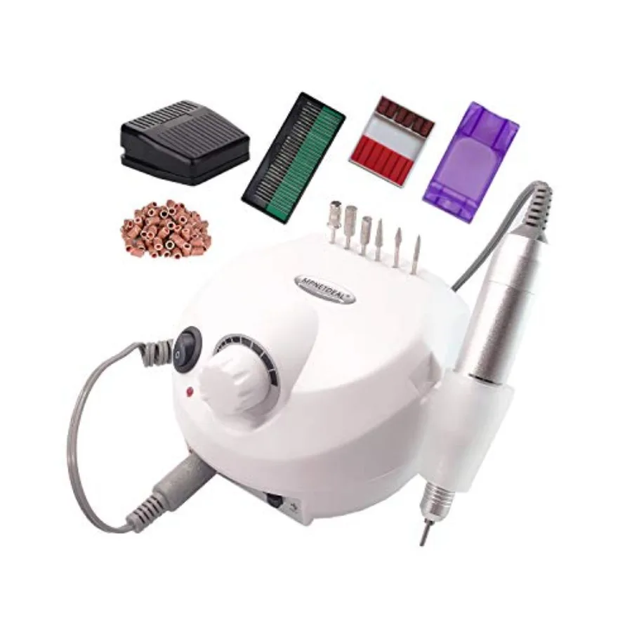 

MPNETDEAL Electric Nail Drill File Professional E-File 30000RPM Tools for Acrylics Nails Natural Nails with Feet Pedal Ideal fo
