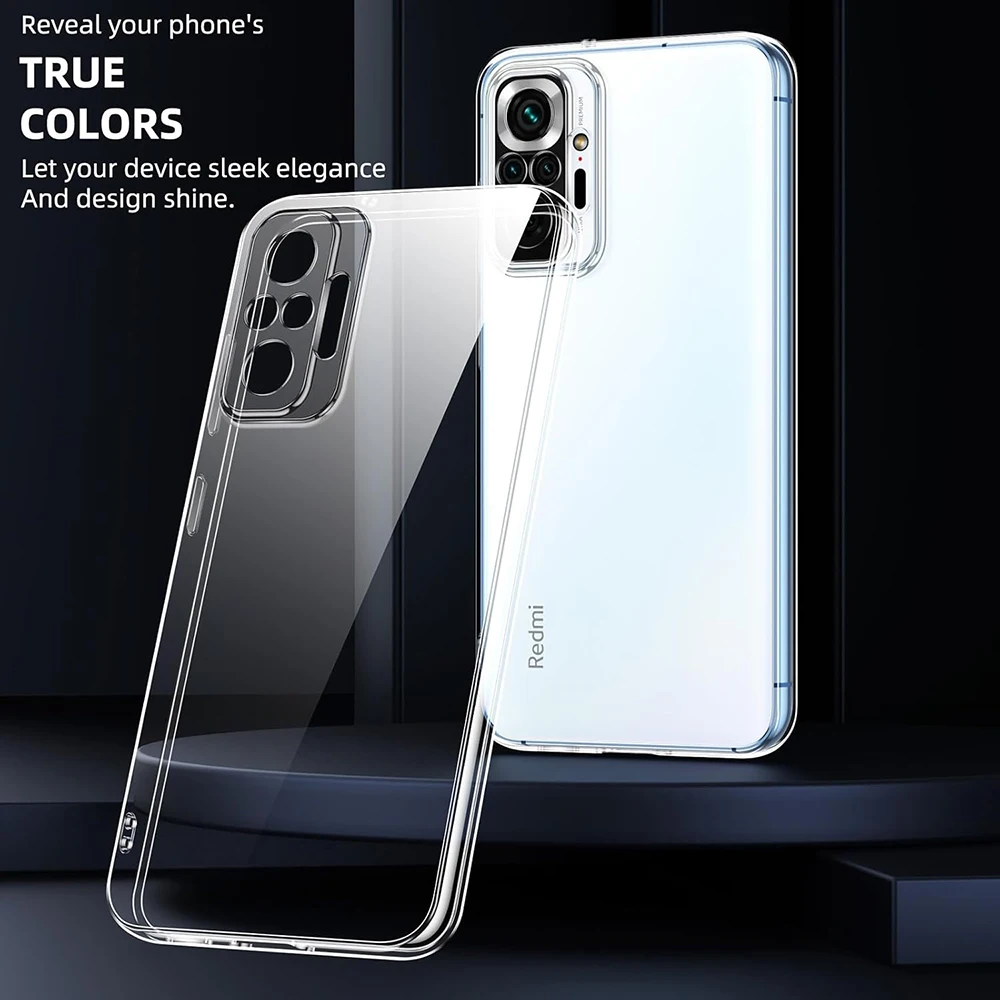 

Shockproof Silicone Soft Case For Xiaomi Redmi Note 10 Pro Max 10S 10T 4g 5g Ultra Thin Clear Slim Phone Shell Back Cover Coque