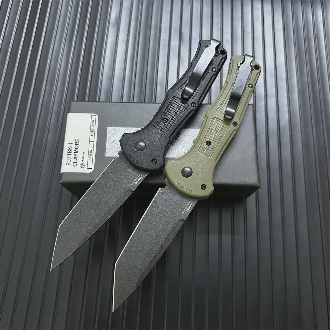 Tactical BM 9070 9071BK-1 Claymore Pocket EDC Folding Knife CPM-D2 Blade Nylon Glass Fibre Handle Outdoor Hunting Camping Tool