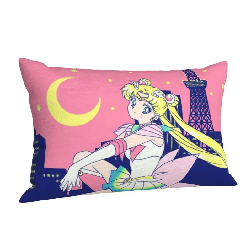 Custom Super Sailor Moon Pillow Covers 75cm x 50cm Tokyo City Lights Modern Cushion Cover Soft Pillowcase