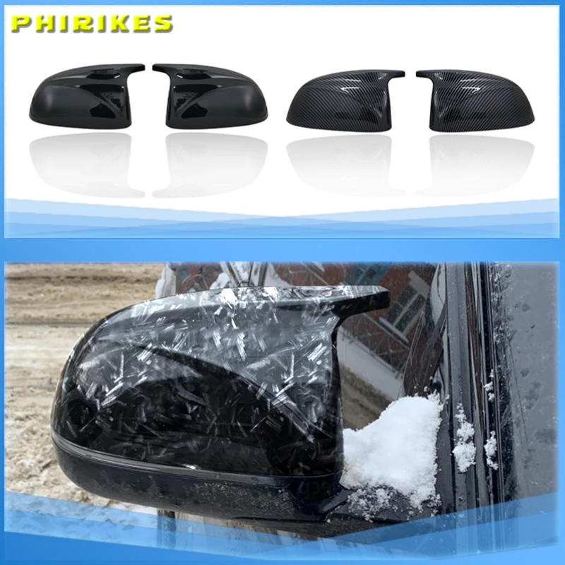 

Высококачественные черные боковые зеркала из углеродного волокна, замена в стиле M для BMW X3 G01 X4 G02 X5 G05 2018 2019 2020 2021