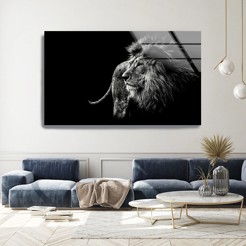 Lion in The Darkness Posters and Prints Canvas Painting Festival Gift for HerHim Wall Art Pictures Home Bar Room Decoration