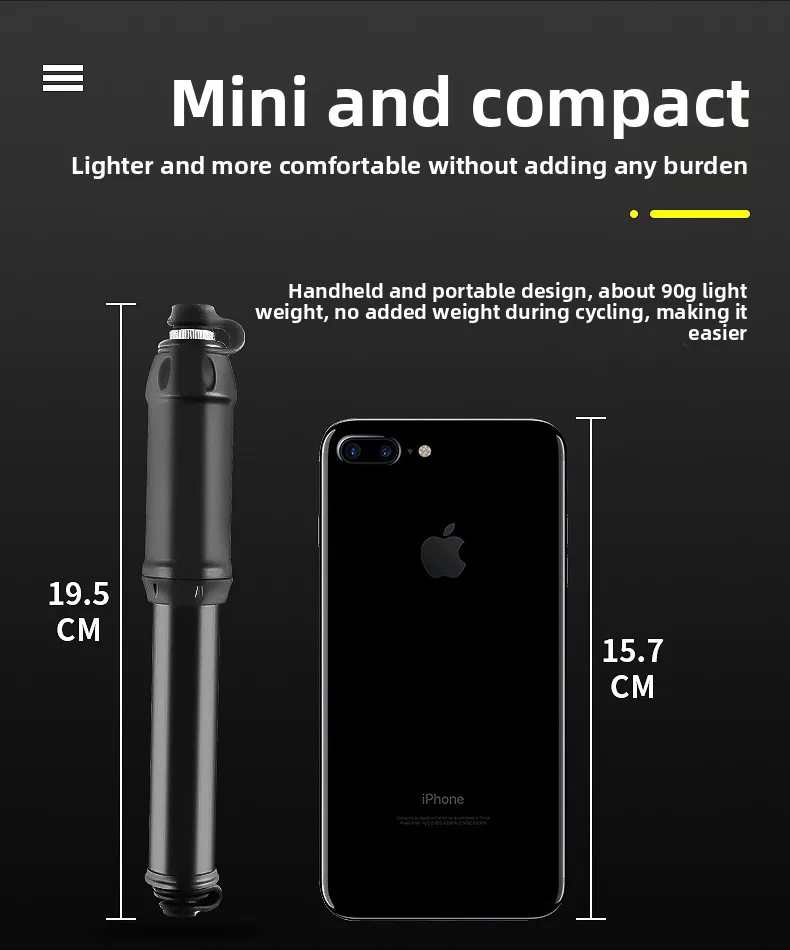 Mountain bike, moto, bici elettrica, pompa ad aria ad alta pressione, mini cestino di ricarica portatile per uso domestico, accessori per biciclette