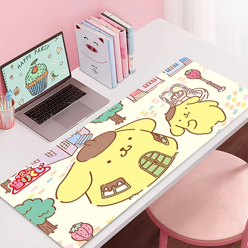 Mouse Pad Pom Pom Purin Non-Slip Rubber Edge locking mousepads Game play mats notebook computer Fashion Home Decor Sanrio style